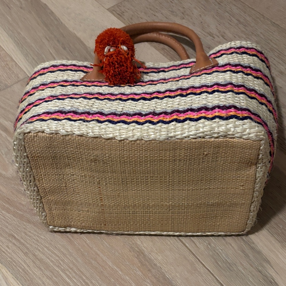 Hat Attack striped woven tote - Picture 2 of 5